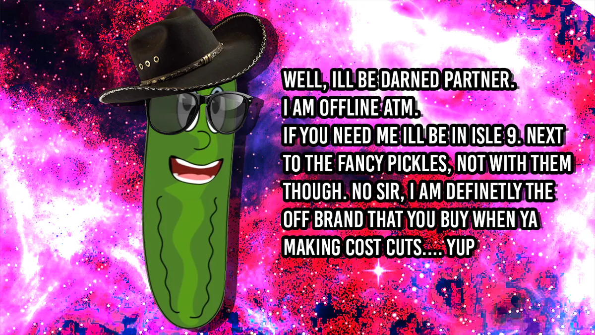 MynishTV’s cowboy pickle offline artwork